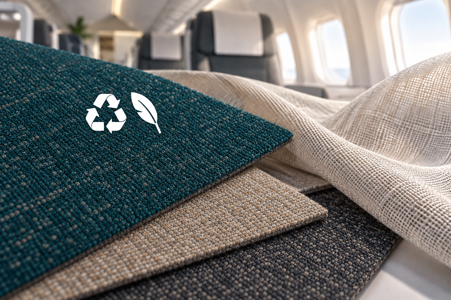 Sustainable Aircraft Textiles Interior Design: Materials and Carbon Footprint